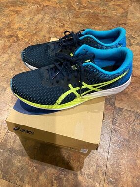 ASICS Hyper Speed Men's Navy, Bright Blue & Neon Yellow Running Sneakers